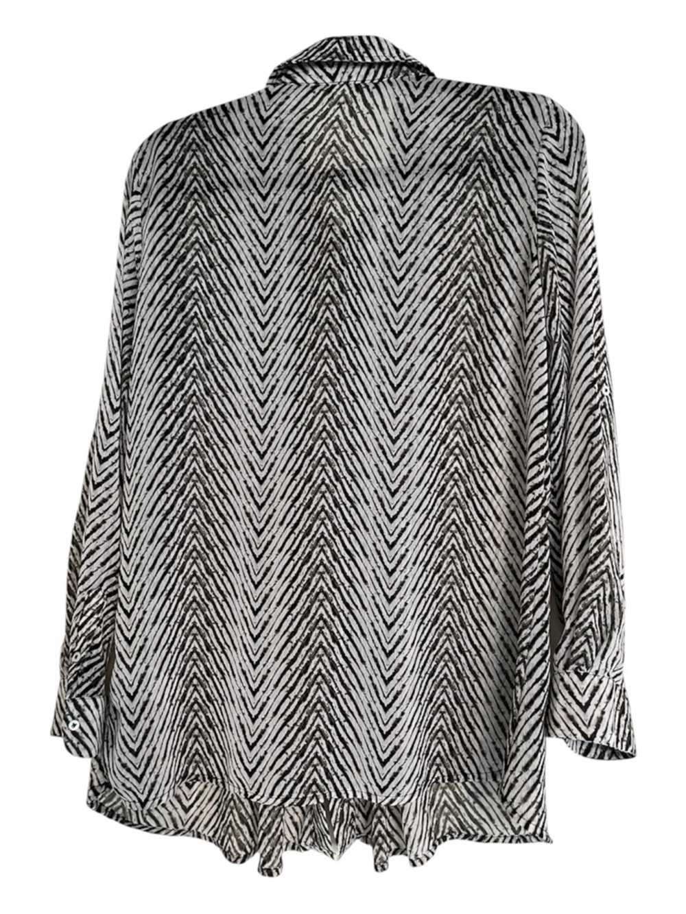 Black & White Chevron Button-Up Shirt - Picture 3 of 8